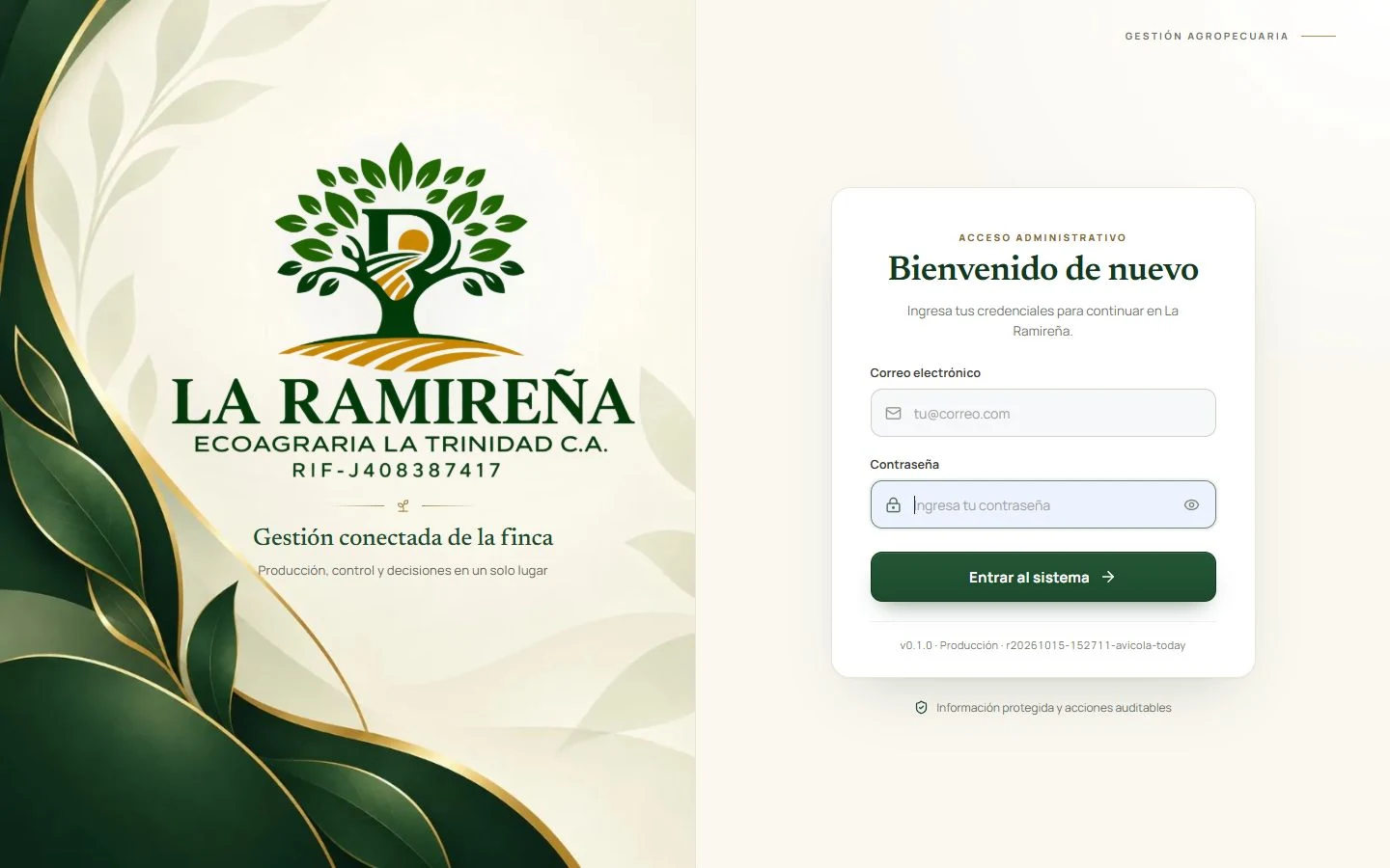 Pantalla de la aplicación de La Ramireña